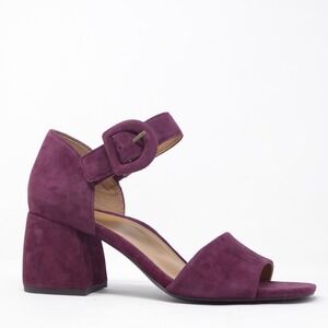 NEW Vionic Women Chardonnay Sandal Purple Suede Block Heel Ankle Strap Size 7